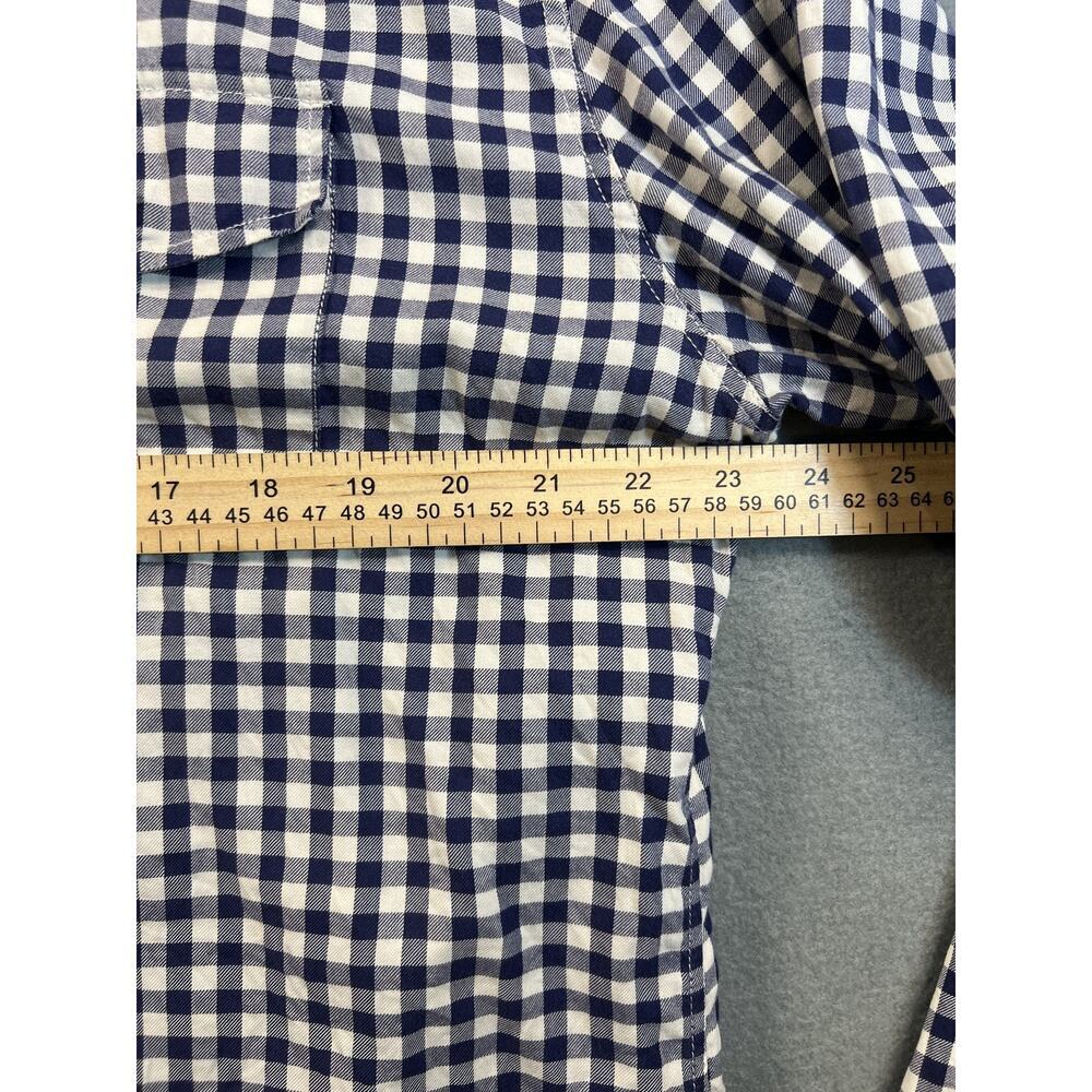 J.Crew Men's XL Blue White Gingham Long Sleeve Shirt 100% Cotton Casual Wear - Picture 7 of 8